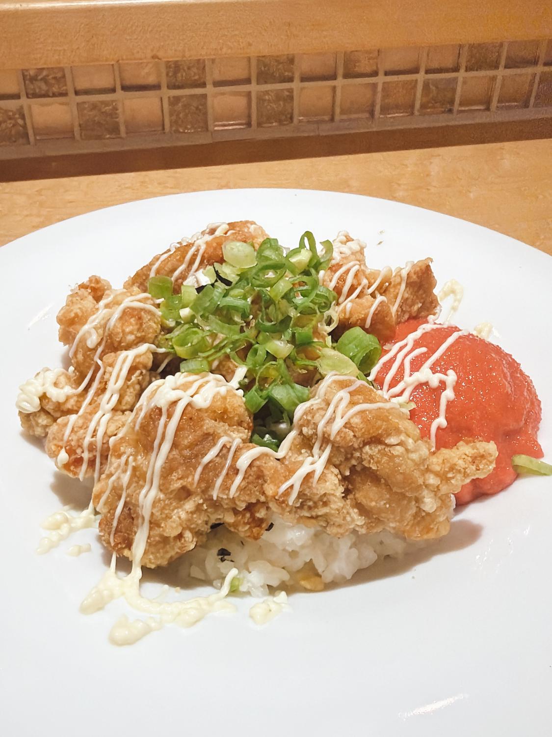 にんにく香る竜田唐揚げ明太丼
